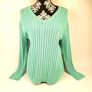 Croft & Barrow Women's  Green Sweater, Size XL,